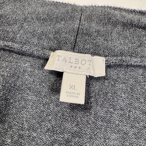 Talbots Women’s Gray Open Front Cardigan Sweater Ribbed size XL Minimalist Cozy - Picture 7 of 8